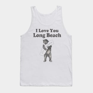 Vintage I Love You Long Beach California Bear Tank Top